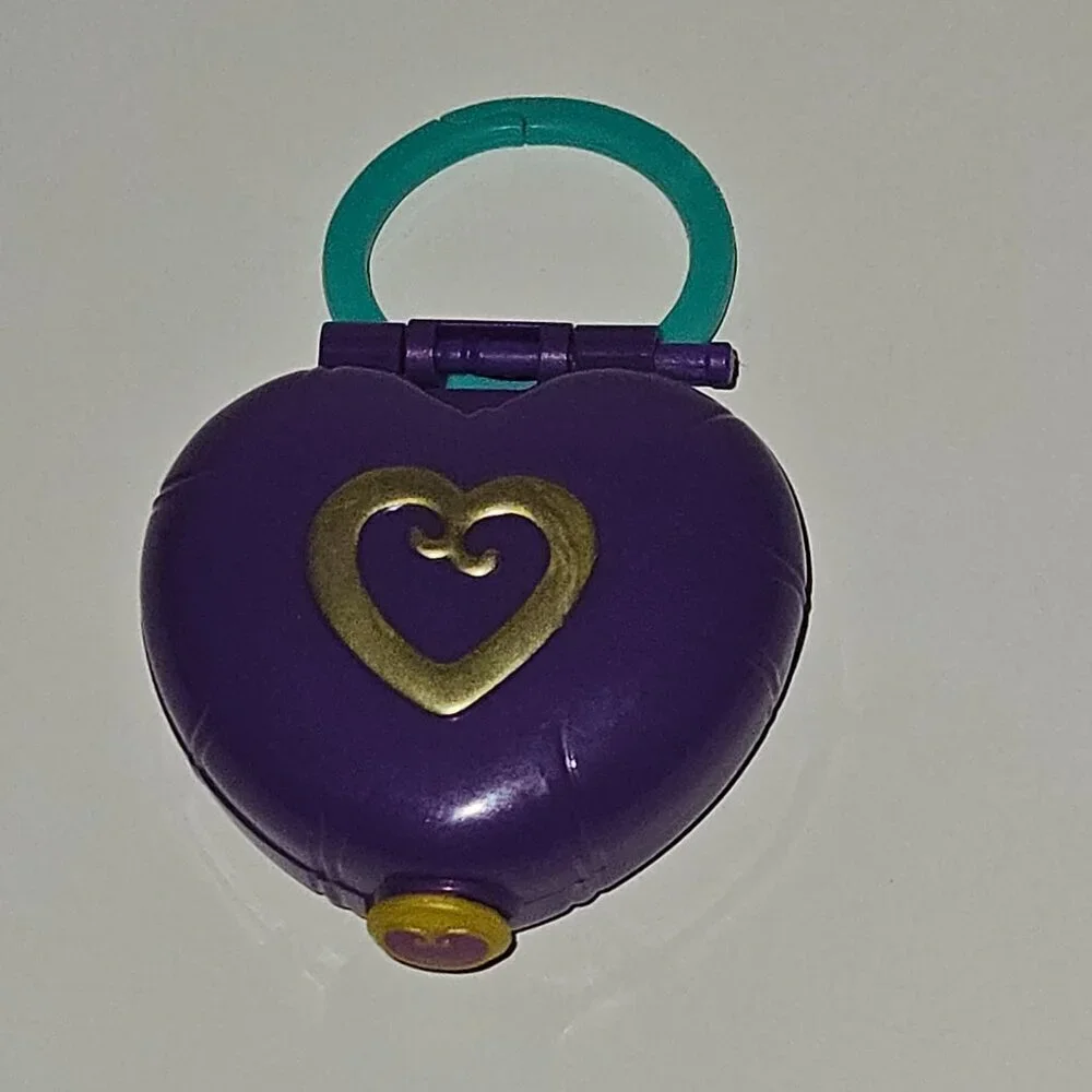 Mattel Mini Polly Pocket World Purple Heart Compact Pink Scooter Lot AS IS READ